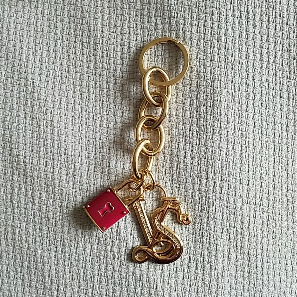Victoria's Secret logo & lock keychain